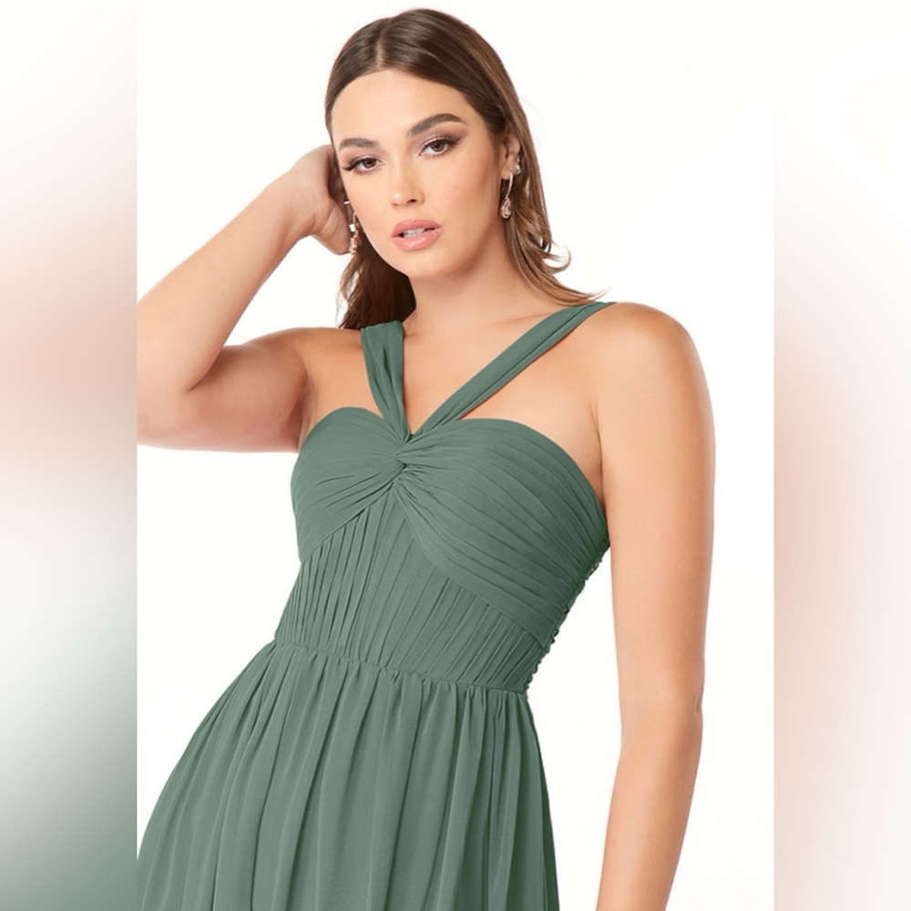 Azazie Dionne Elegant Eucalyptus Green Dress